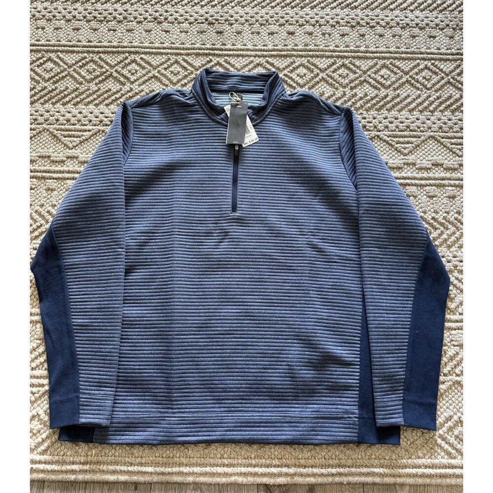Adidas Ultimate365 Textured Golf 1/4 Zip Pullover Collegiate Navy IW1397 Sz 2XL
